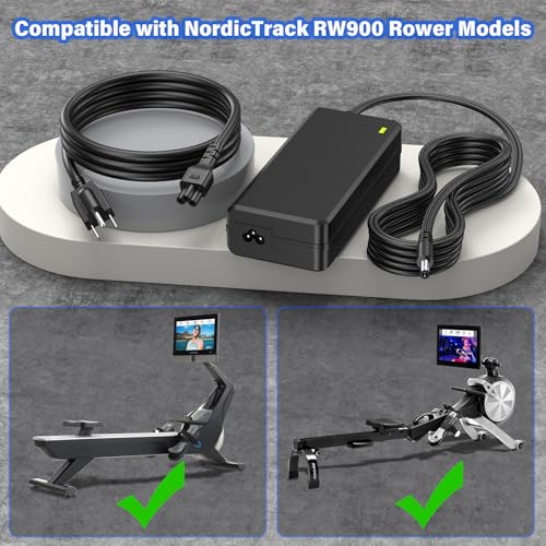 12V Replacement Charger for NordicTrack RW900 Rower - 7.5FT