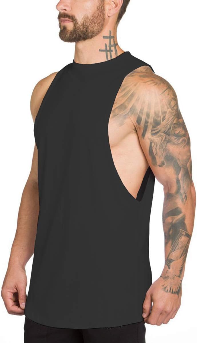 Skiennix Men's Muscle Cut Off Gym Stringer Tank Tops - Bodybuilding Fitness Tees | 1/2/3 Pack