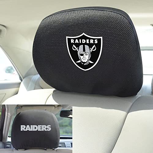 Embroidered Headrest Cover - Las Vegas Raiders - 10" x 14" - Black
