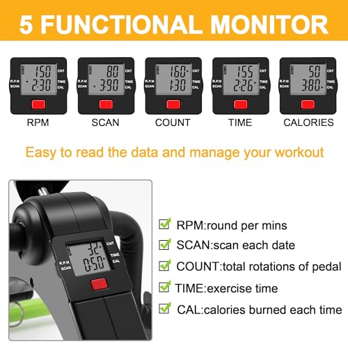 Mini Leg and Arm Exercise Bike with LCD Monitor - Foldable