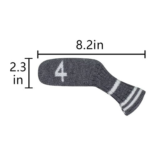 Scott Edward 10 Pcs Iron Golf Club Covers Set Cuteness and Basically Socks Shape Washable & Durable Golf Club Head Protector (Silver Gray)