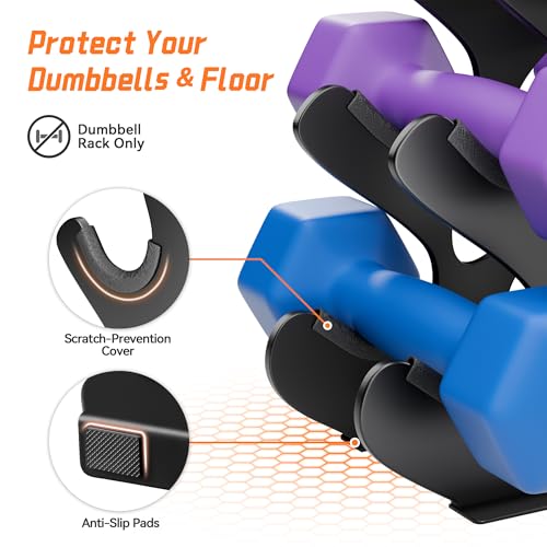4 Tier Dumbbell Rack - Space-Saving Weight Stand for Home Gym
