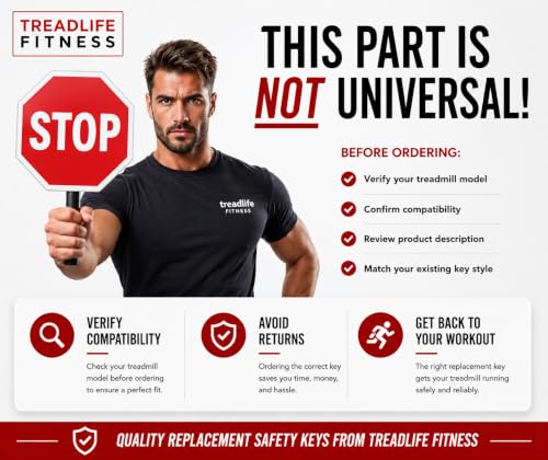 Universal Treadmill Magnet Safety Key Replacement - Black
