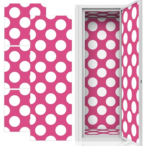 6 Pcs Pink Polka Dot Locker Magnetic Wallpaper 12" x 12" Locker Accessories Wall Magnetic Sticker for School Supplies Locker Accessories School Locker Decorations for Girls Back to School Stuff Gift