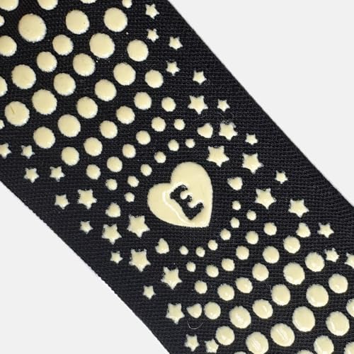 Non-Slip Pilates Grip Socks for Women - Floral Ruffle - Black/White/Khaki