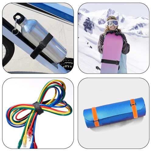 Adjustable Bike Rack Straps - 4pcs Black & Orange Wheel Stabilizers