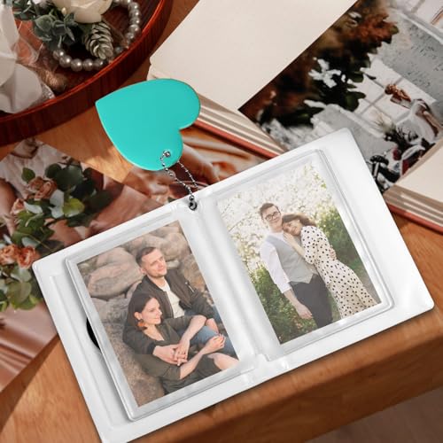 Mini Photocard Binder - Mint Green Heart Hollow Album with 32 Pockets