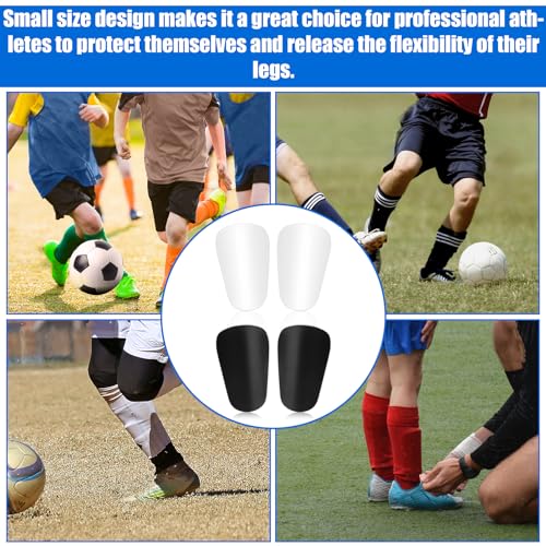 Mini Soccer Shin Guards - 4 Pcs Black & White Protective Pads