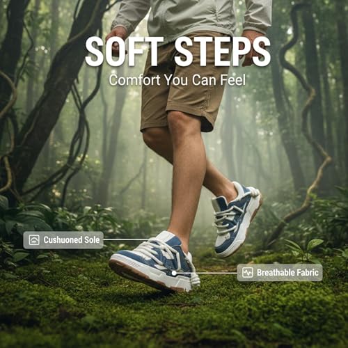 Unisex Chunky Platform Sneakers Men Women 2 Inch Height Boost Shoes Denim 7.5 Women / 6.5 Men - NEW SHITA