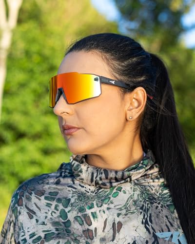 KastKing Etowah Polarized Sunglasses, Matte Smoke Crystal Frame with Copper Burgundy Mirror Lenses