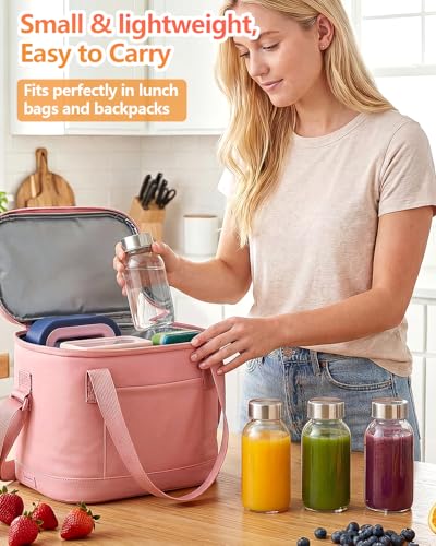 Zukro 8 oz Glass Juice Bottles with Silver Stainless Steel Leak-Proof Lids - 16 Pack