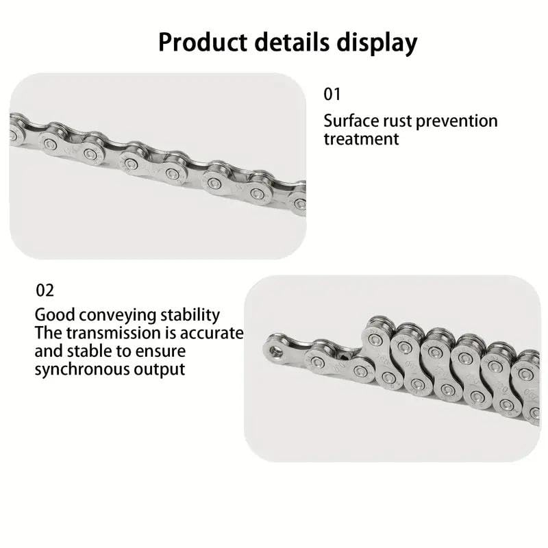 6/7/8 Speed Bike Chain - 116 Links, Full Silver Plating
