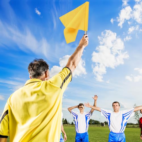High Visibility Referee Flag Set with Stainless Steel Poles - 17.7"x14.2"