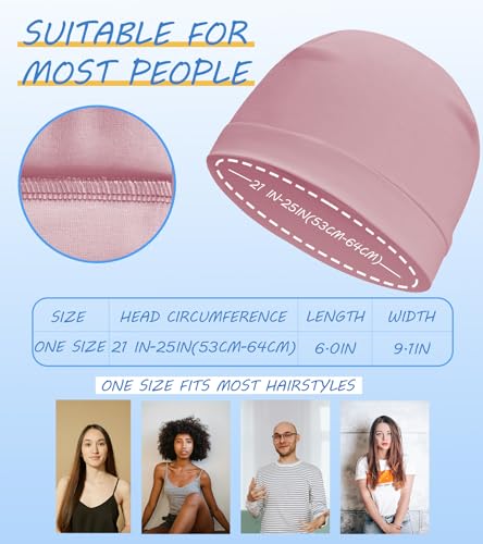 Cotton Skull Cap Beanie for Men & Women - Set E: Light Blue, Pink, Light Purple