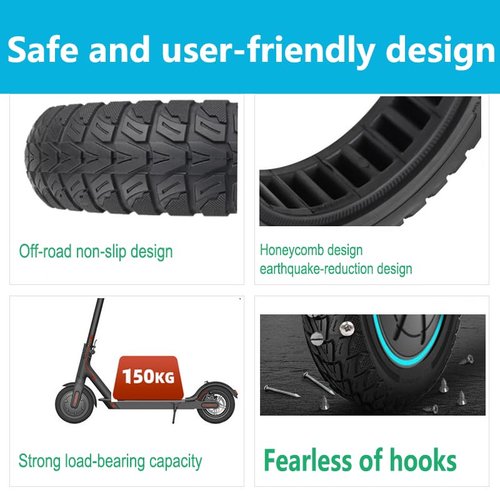 TOCBEUU 10x2.5 Inch Solid Tires for Electric Scooter, 60/70-6.5 Replacement Wheels, Rubber Tyre for Segway Ninebot Max G30P/G30LP/G30/G30D/G30E/G30LP/G30D II/G30 Max/G2/F2 pro& Hiboy S2 MAX (2PCS)