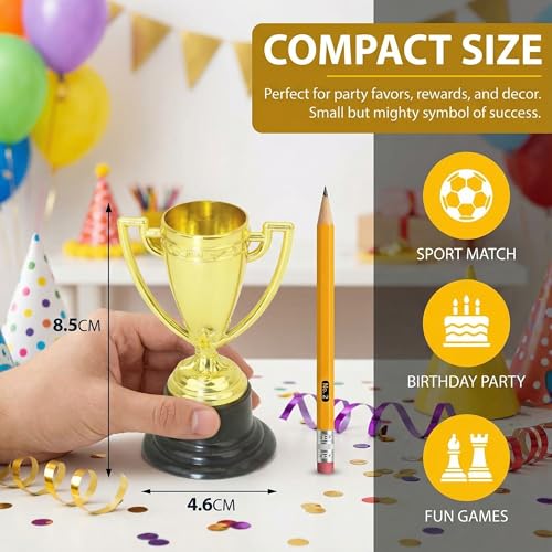 Mini Gold Trophy Cup - Small Award for Kids Parties and Sports - 1 Pack