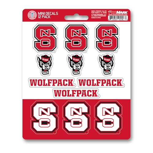 North Carolina State Wolfpack Mini Decal Set - 12 Piece Vinyl Sports Decals