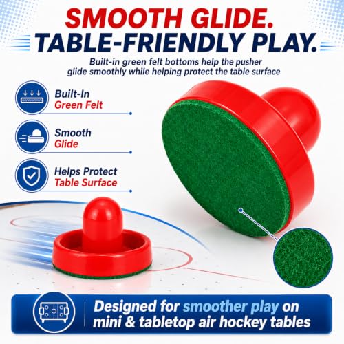 Mini Air Hockey Pucks and Paddles - Red Replacement Set