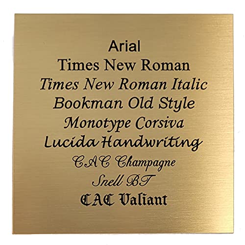 Personalized Brass Name Plates - Custom Engraved Plaque (Gold)