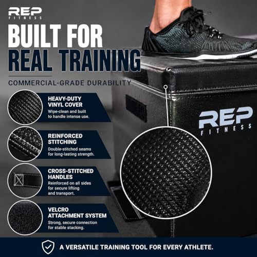 Adjustable Soft Foam Plyo Box Set - 12 Inch for Home Gym