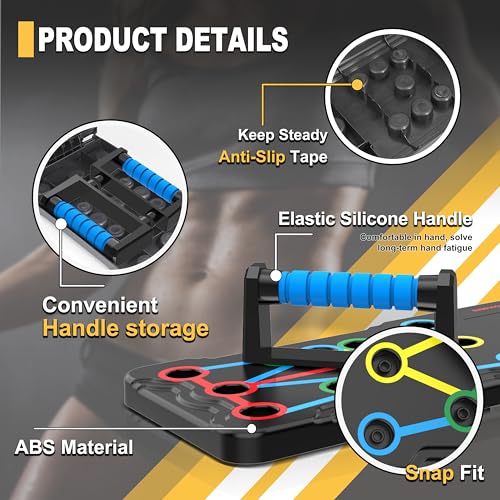 15-in-1 Push Up Board - Multi-Functional Home Workout Equipment - Black