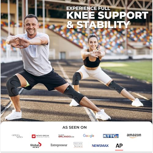 Compression Knee Brace - 2 Pack Support Sleeves for Pain Relief