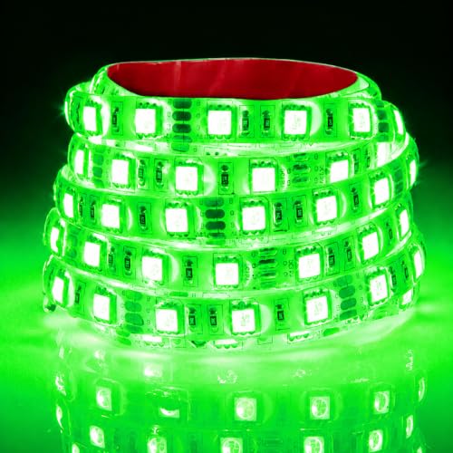 Seaponer 5m Green LED Boat Light Strip for Pontoon, Kayak, Duck, Sail, Marine - 12V Waterproof Decor Lighting