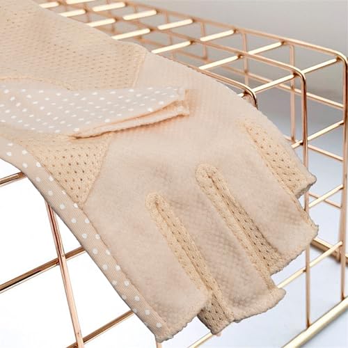 Cotton Fingerless Driving Gloves for UV Protection - Beige