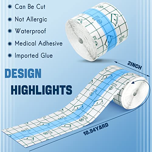 BBTO Transparent Waterproof Adhesive Dressing Bandage Tape, 2 x 394