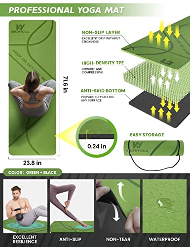 Yoga Starter Kit 12 in 1 - Complete Set with Mat, Foam Roller, Bands & Blocks - Green