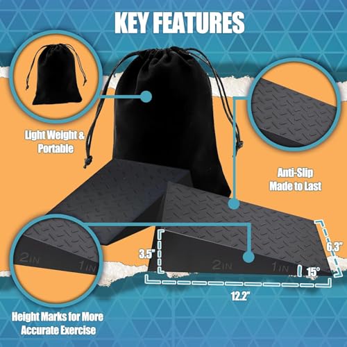 Heavy-Duty Squat Wedge Blocks for Heel Elevation & Stability