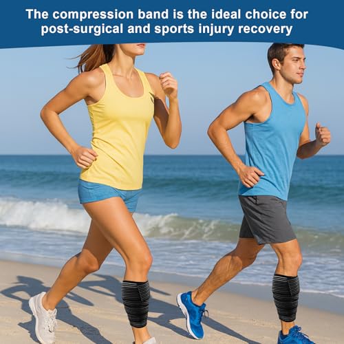 Thigh Compression Sleeves - Adjustable Hamstring Wraps for Varicose Veins - Black