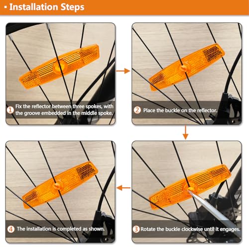 Amber Bicycle Wheel Reflectors - 2pcs Set