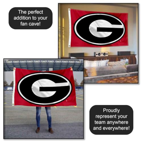 Georgia Bulldogs Large College Flag - 3'x5' Durable Polyester