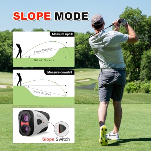 Flagfront Golf Rangefinder with Slope & Magnet, 1000Y Distance, 6X Zoom