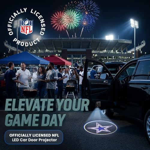 NFL LED Car Door Light - Wireless Projector with Team Logo