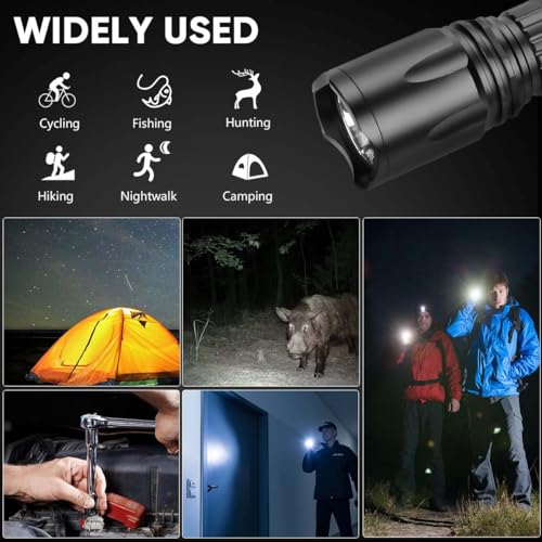 5000 Lumen Picatinny Rail Tactical Flashlight - 5 Modes USB Rechargeable Rifle Light with Pressure Switch - Ideal for Hunting, Camping & Tactical Operations