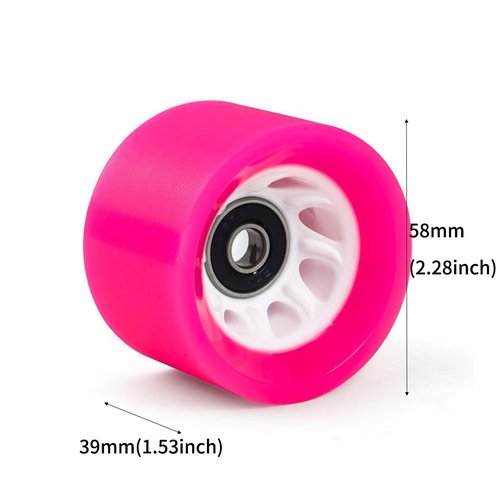 SzBlaZe 8 Pack 58mmx39mm Roller Skate Wheels 90A 92A Quad Skate Wheels with Bearings for Outdoor Double Row Skating or Skateboard Accessories(92A Light Purple)