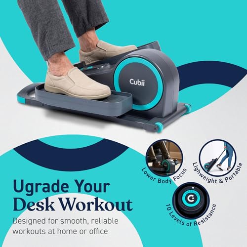 Under Desk Elliptical Bike - Cubii GO Aqua, Portable Leg Exerciser