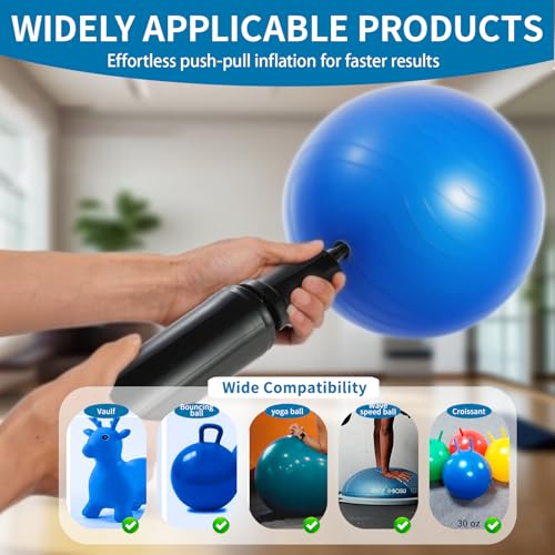 Portable Exercise Ball Pump - Hand Inflator for Yoga & Fitness Balls