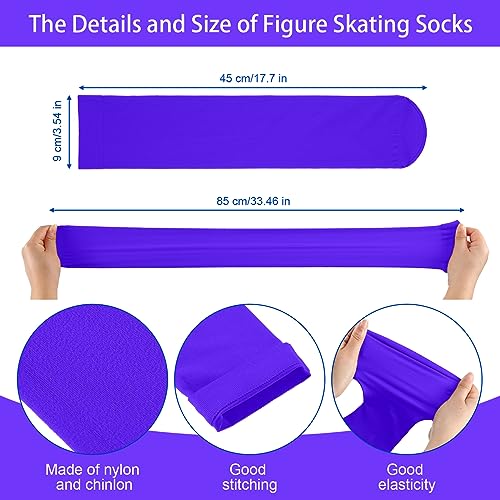 Toulite 12 Pairs Ice Skating Socks for Girls Women Kids - One Size, Stylish Colors