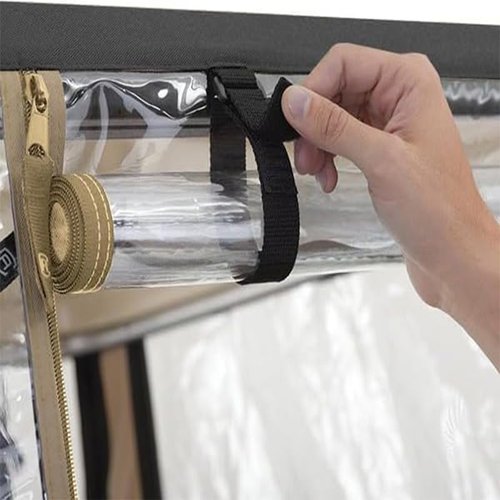 Anrgterg Golf Cart Enclosure 2 Passenger, Golf Cart Rain Cover Waterproof Dual Zipper Door Design Portable 300D Driving Enclosure Black
