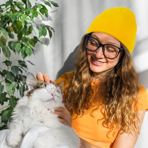 Smile Face Knit Beanie Hat - Soft Unisex Skull Cap for Winter