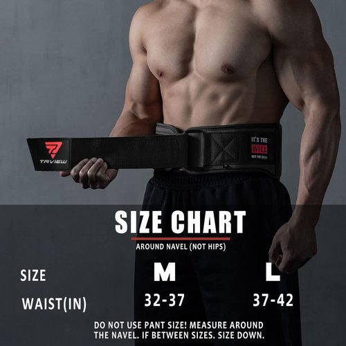 Weight Lifting Belt for Men & Women, Gym Belt for Workout, Weightlifting, Powerlifting, Squat and Deadlift, Comfortable Lumbar & Back Support (M (32-37inches）)