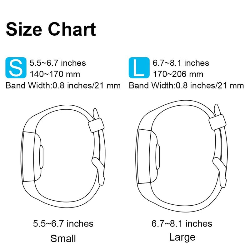 Tobfit 6 PACK Sport Bands Compatible with Fitbit Charge 2 Bands for Women Men, Soft Silicone Waterproof Straps Replacement Wristbands for Fitbit Charge 2 / Charge 2 HR Fitness Tracker, Small