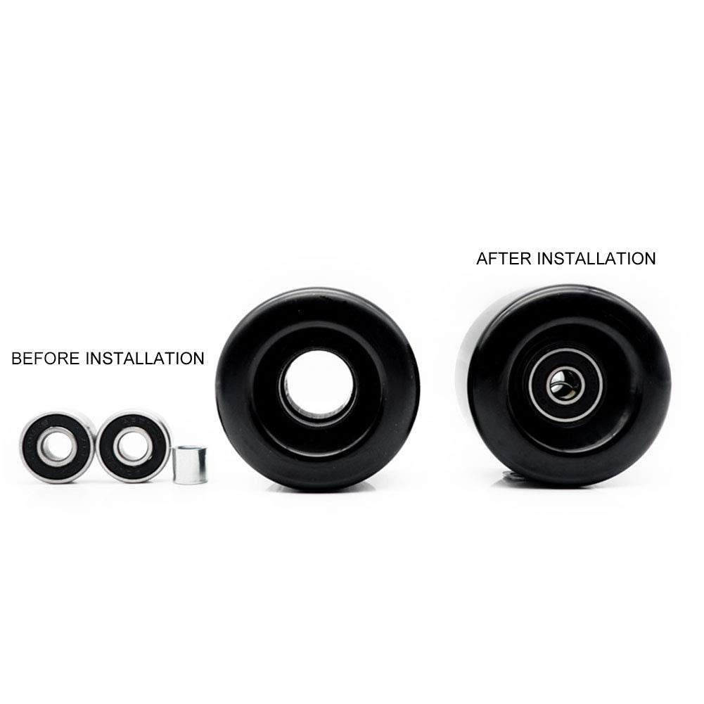 8 Pack Roller Skate Wheels with Bearings Installed, Outdoor Roller Skate Wheels for Double Row Skating, Quad Skates Accessories Outdoor/Indoor Use, 82A, 58 x 32mm