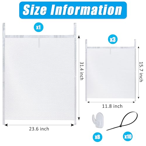 Wazitin 4-Piece Poolside Mesh Storage Bags Set for Above Ground Pools
