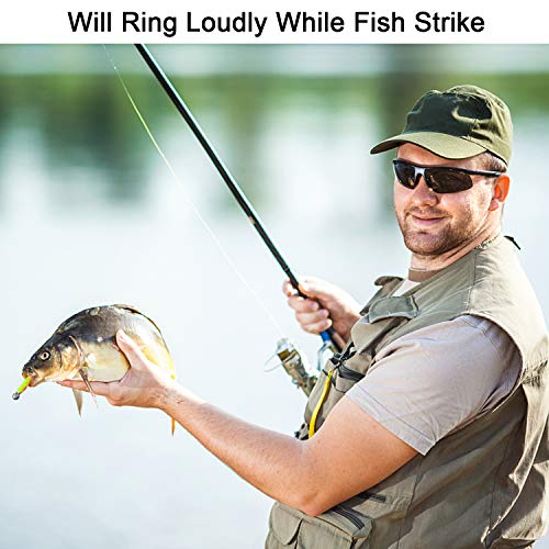 20 Pcs Fishing Rod Alarm Bells - Loud Dual Alert Clips in Red & Green