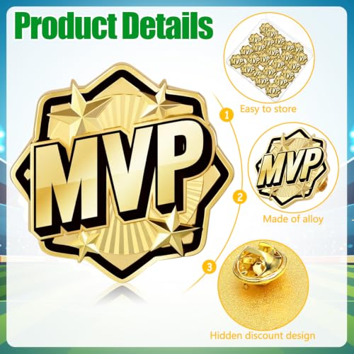 MVP Champion Pins Bulk with Butterfly Clasp - 24 Classic MVP