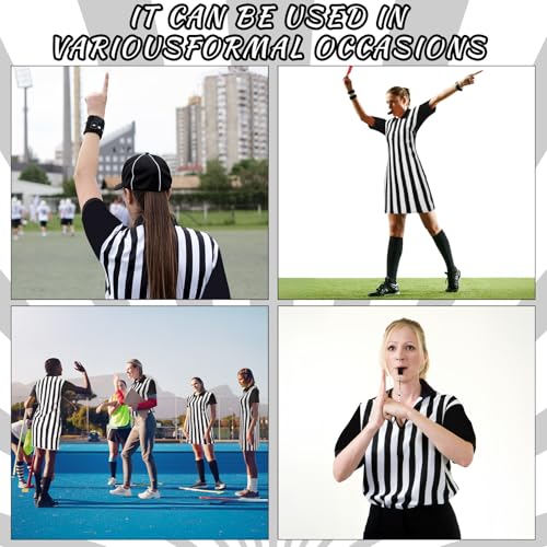 Women's Referee Shirt Dress - Umpire Jersey with Zipper Collar - Large